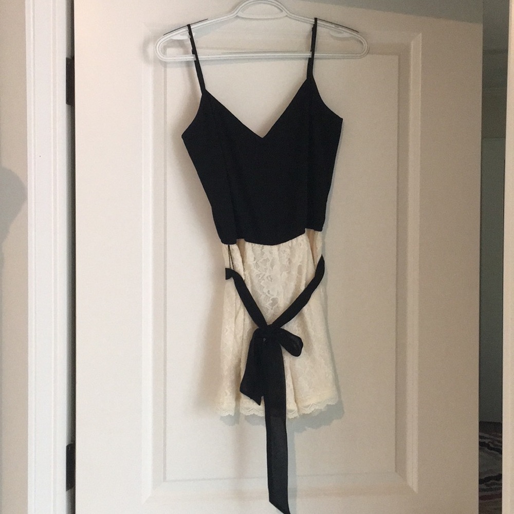 BeBe black and white lace Romper